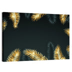 Golden Tropical Palm Leaves Wall Art