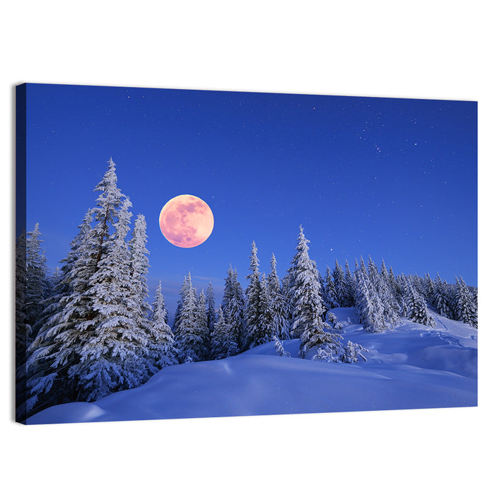 Moonlit Carpathian Mountains, Ukraine Wall Art as a canvas print