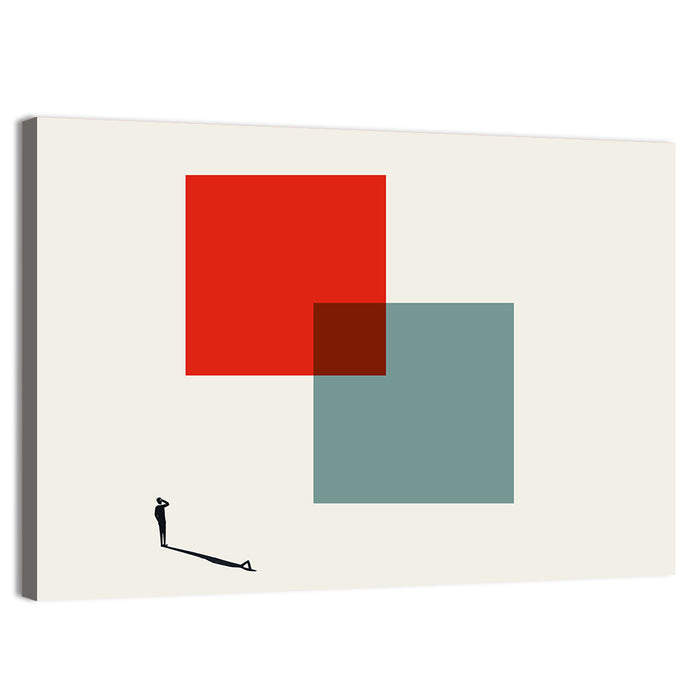 Silhouette with Overlapping Squares Wall Art as a canvas print