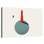 Red Lighthouse on Planet Wall Art
