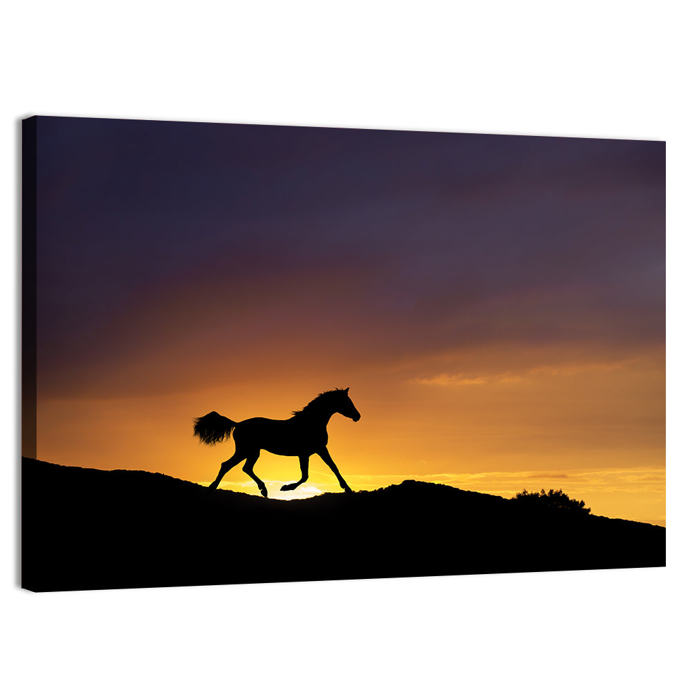 Running Horse Silhouette Wall Art