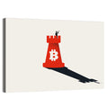 Rook Tower with Bitcoin Emblem Wall Art