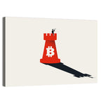 Rook Tower with Bitcoin Emblem Wall Art