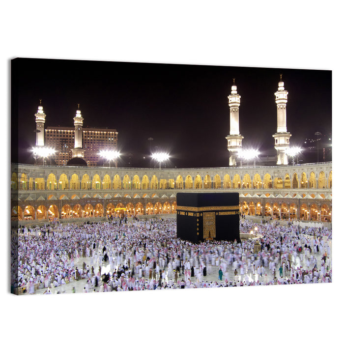 Night Gathering at the Kaaba Wall Art as a canvas print