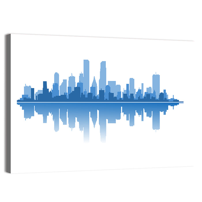 Modern City Silhouette Wall Art as a canvas print