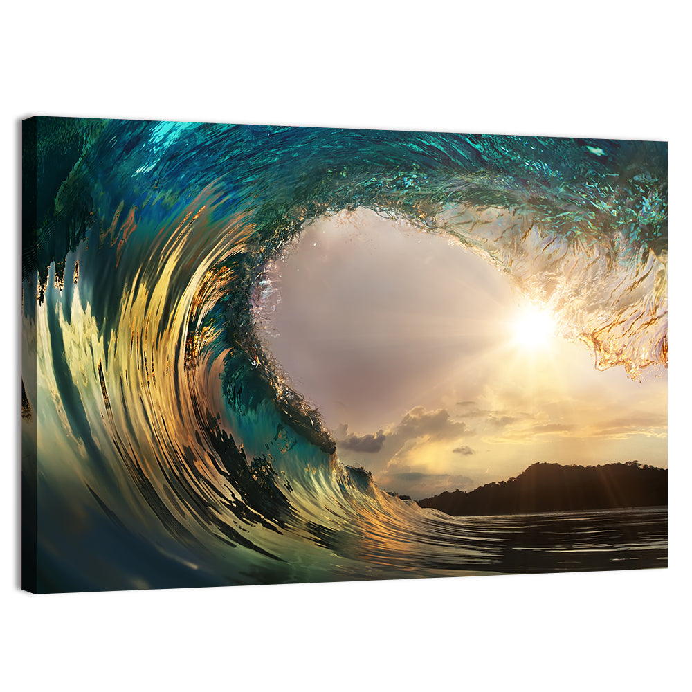 Sunset Barrel Wave Wall Art