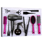 Hair Styling Tools Flat Lay Wall Art