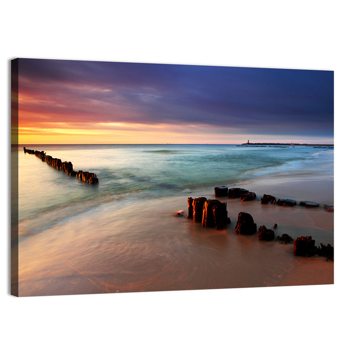 Poland Beach Sunrise Wall Art as a canvas print