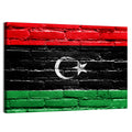 Libyan Flag on Distressed Brick Wall Art