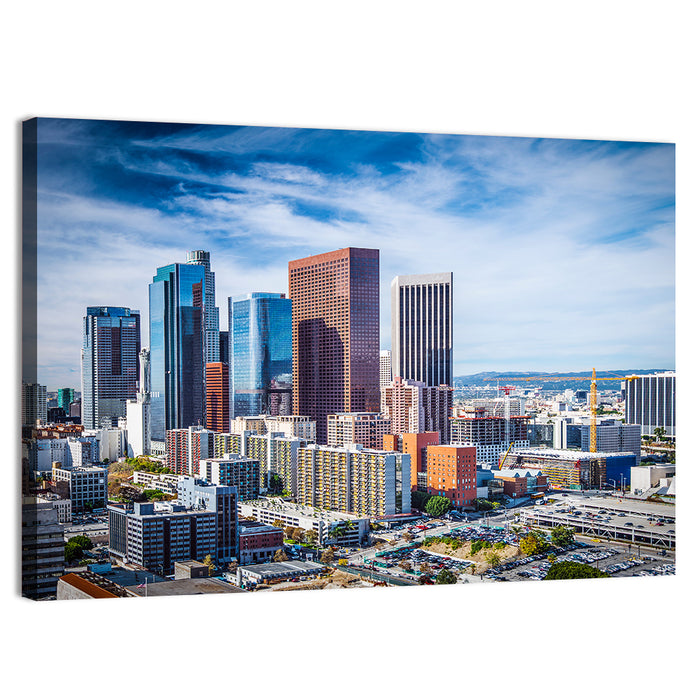 Downtown Los Angeles Skyline Wall Art as a canvas print