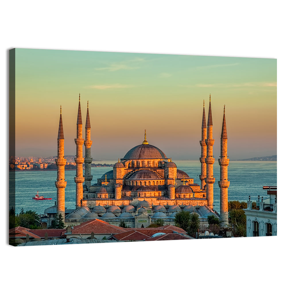 Sultan Ahmed Mosque at Sunset Wall Art