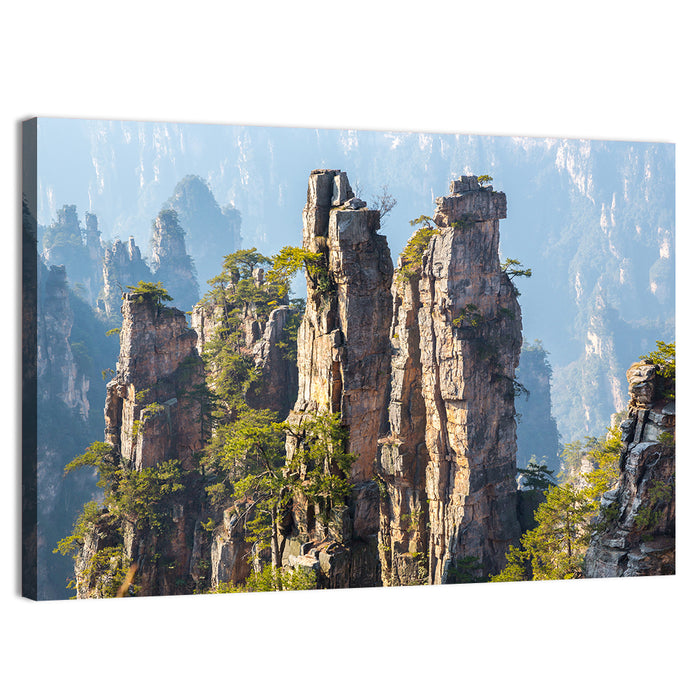 Zhangjiajie Sandstone Pillars Wall Art as a canvas print