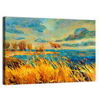 Golden Hour Lake with Tall Grass Wall Art