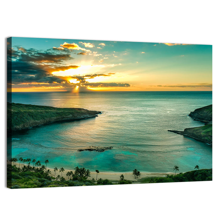 Sunrise Over Hanauma Bay Wall Art as a canvas print