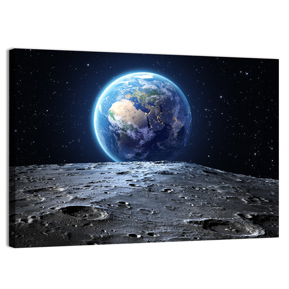 Blue Earth from the Moon Wall Art