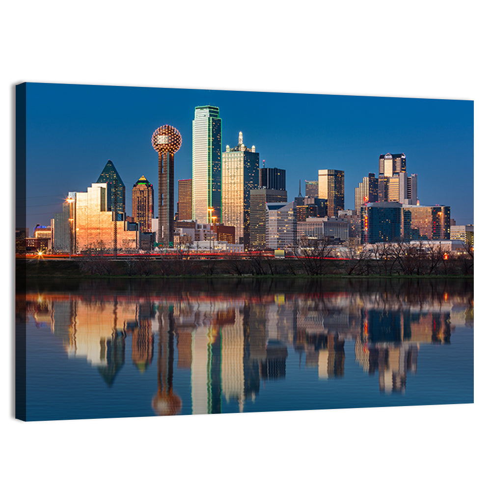 Dallas Skyline at Sunset Wall Art