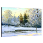 Golden Light on Frozen River Wall Art