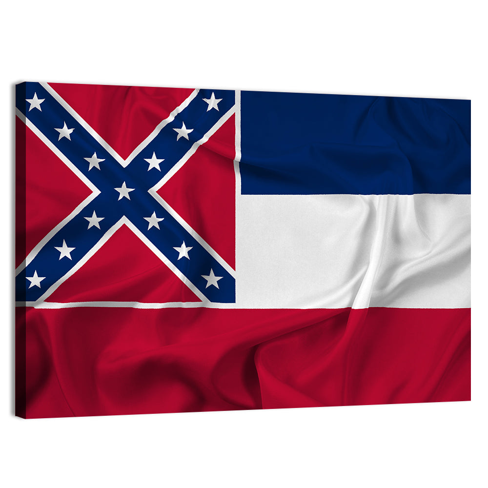 Mississippi State Flag Waving Wall Art