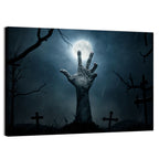 Rising Zombie Hand Under Moonlight Wall Art