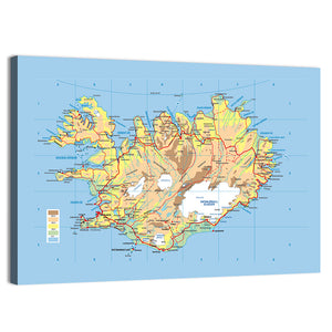 Iceland Map Wall Art