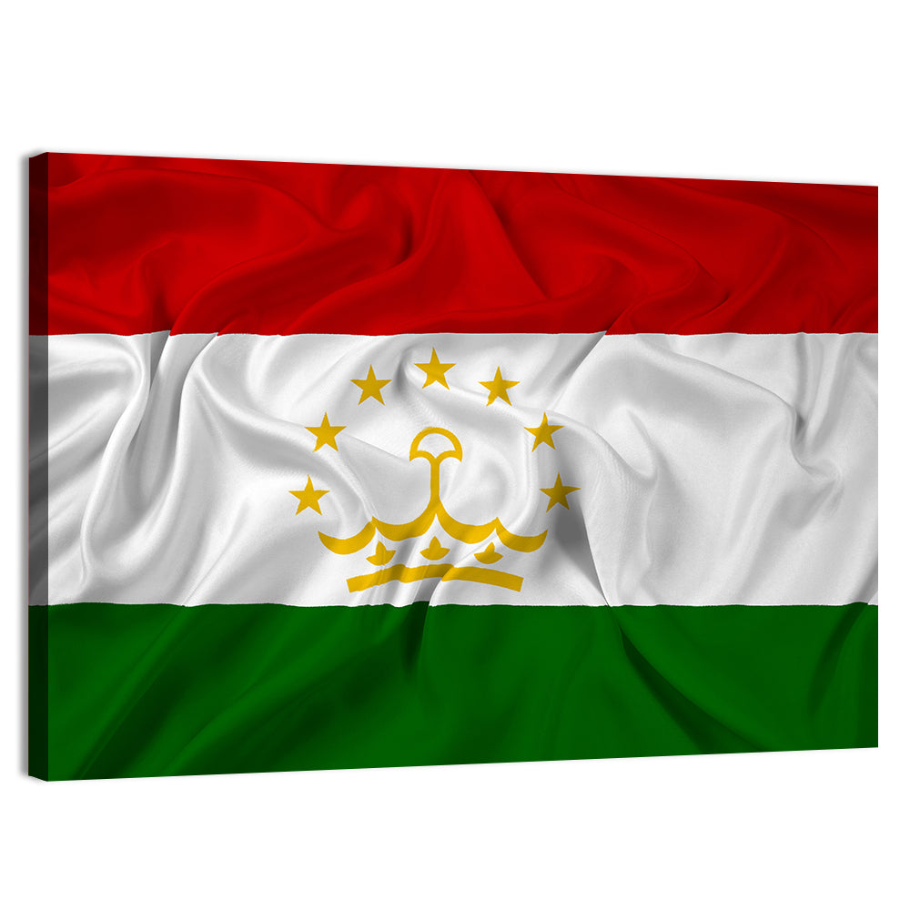 Tajikistan Flag with Crown Emblem Wall Art