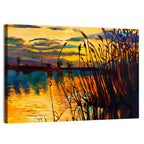 Sunset Lake with Reeds Wall Art
