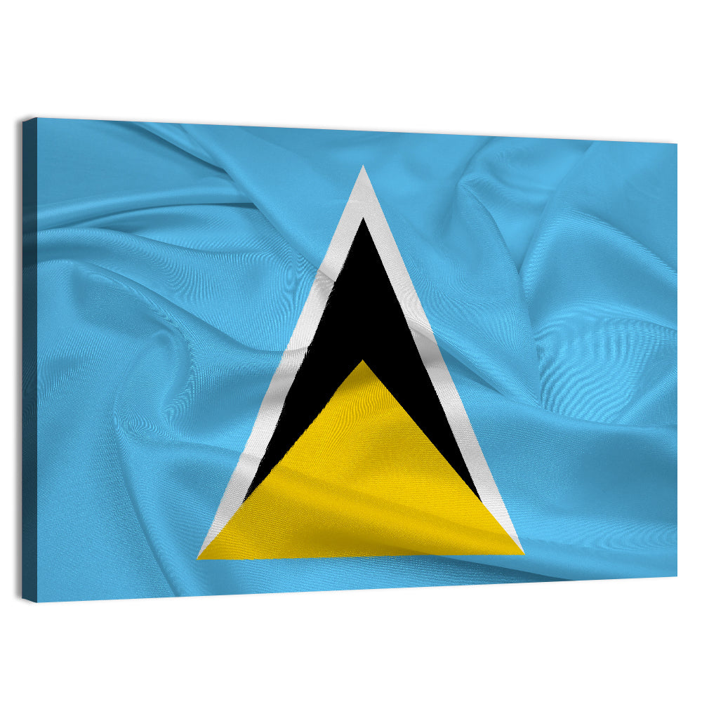 Saint Lucia Flag Geometric Design Wall Art