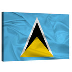 Saint Lucia Flag Geometric Design Wall Art