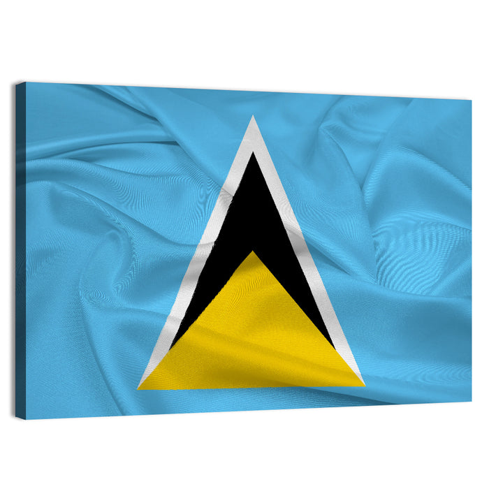 Saint Lucia Flag Geometric Design Wall Art as a canvas print