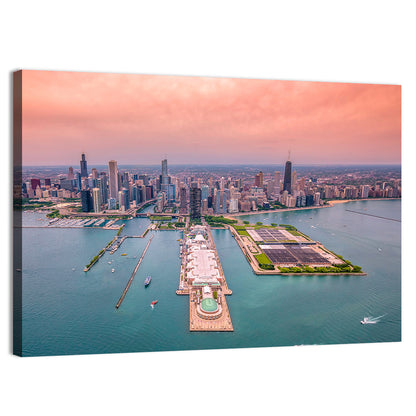 Chicago Navy Pier Skyline Wall Art