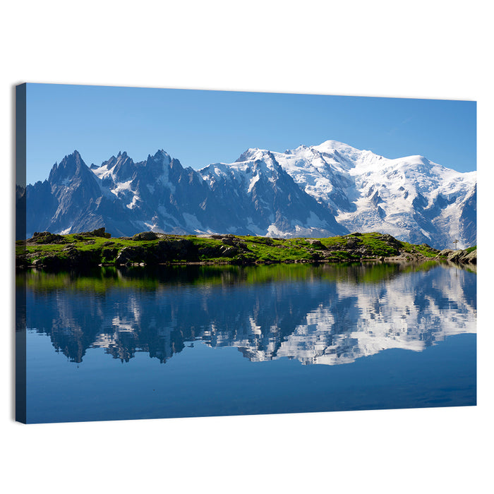 Mont Blanc Reflected in Cheserys Lake Wall Art as a canvas print