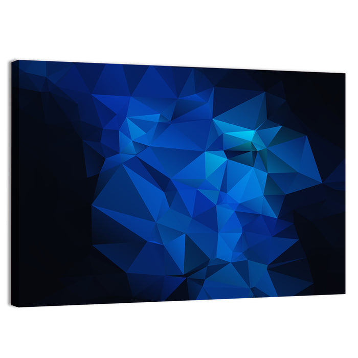 Blue Gradient Geometric Cluster Wall Art as a canvas print
