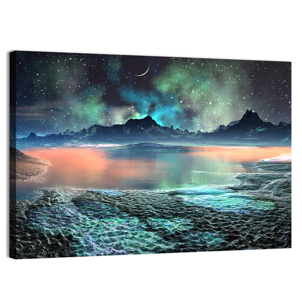 Alien Lake Nightscape Wall Art