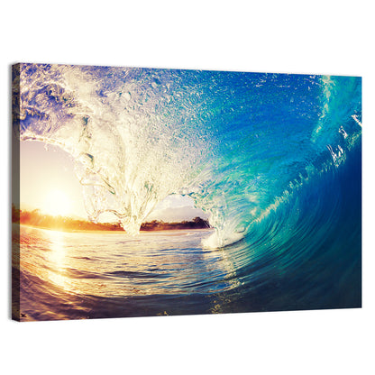 Barrel Wave at Sunrise Wall Art