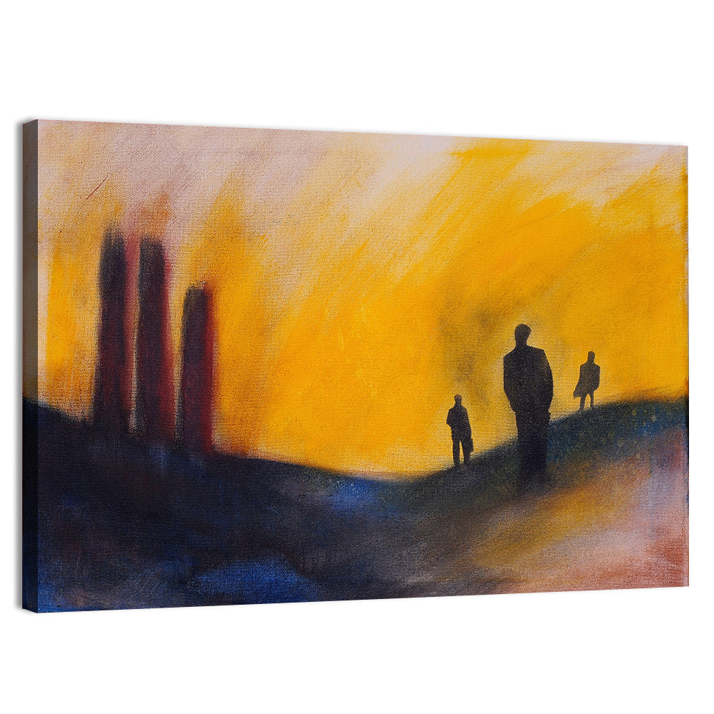 Surreal Hilly Silhouettes Wall Art