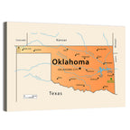 Oklahoma State Map Wall Art