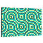 Retro Teal Geometric Pattern Wall Art