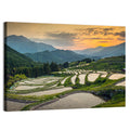 Sunset Over Japanese Rice Terraces Wall Art