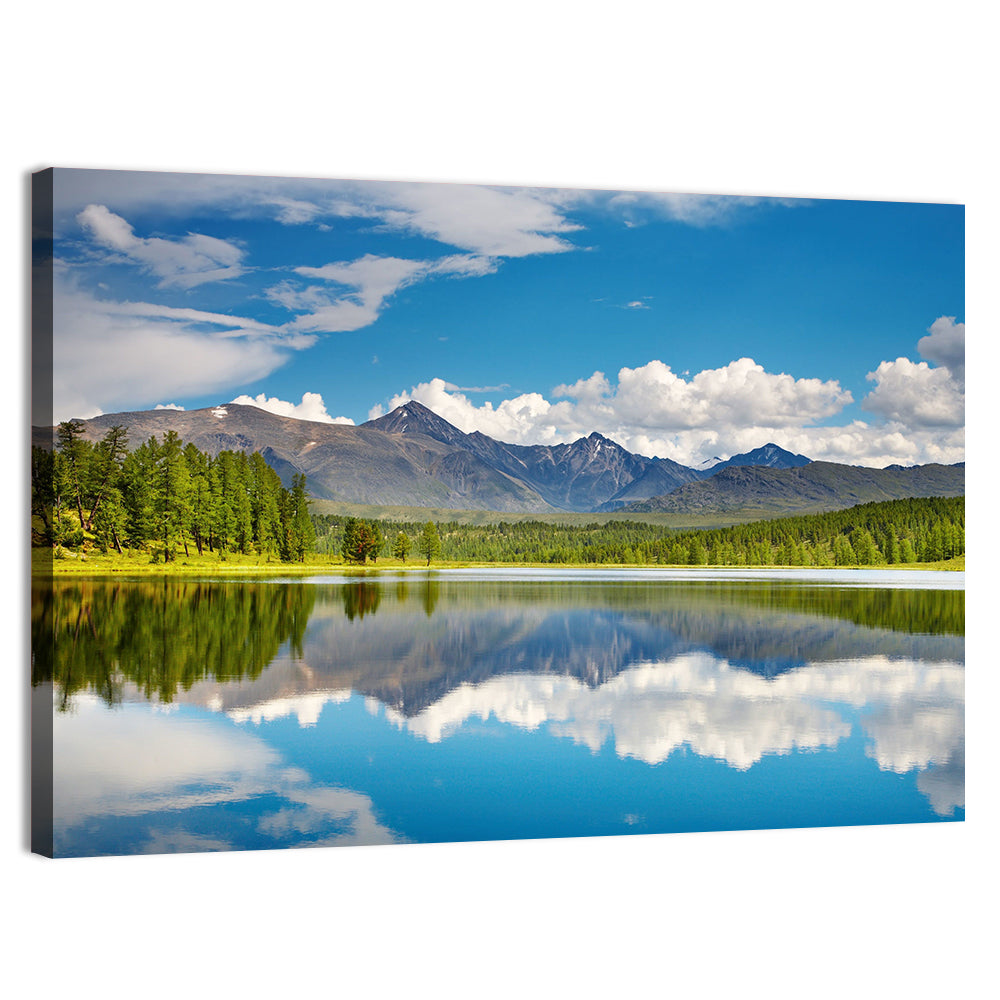 Altai Mountain Lake Reflection Wall Art, canvas print, landscape
