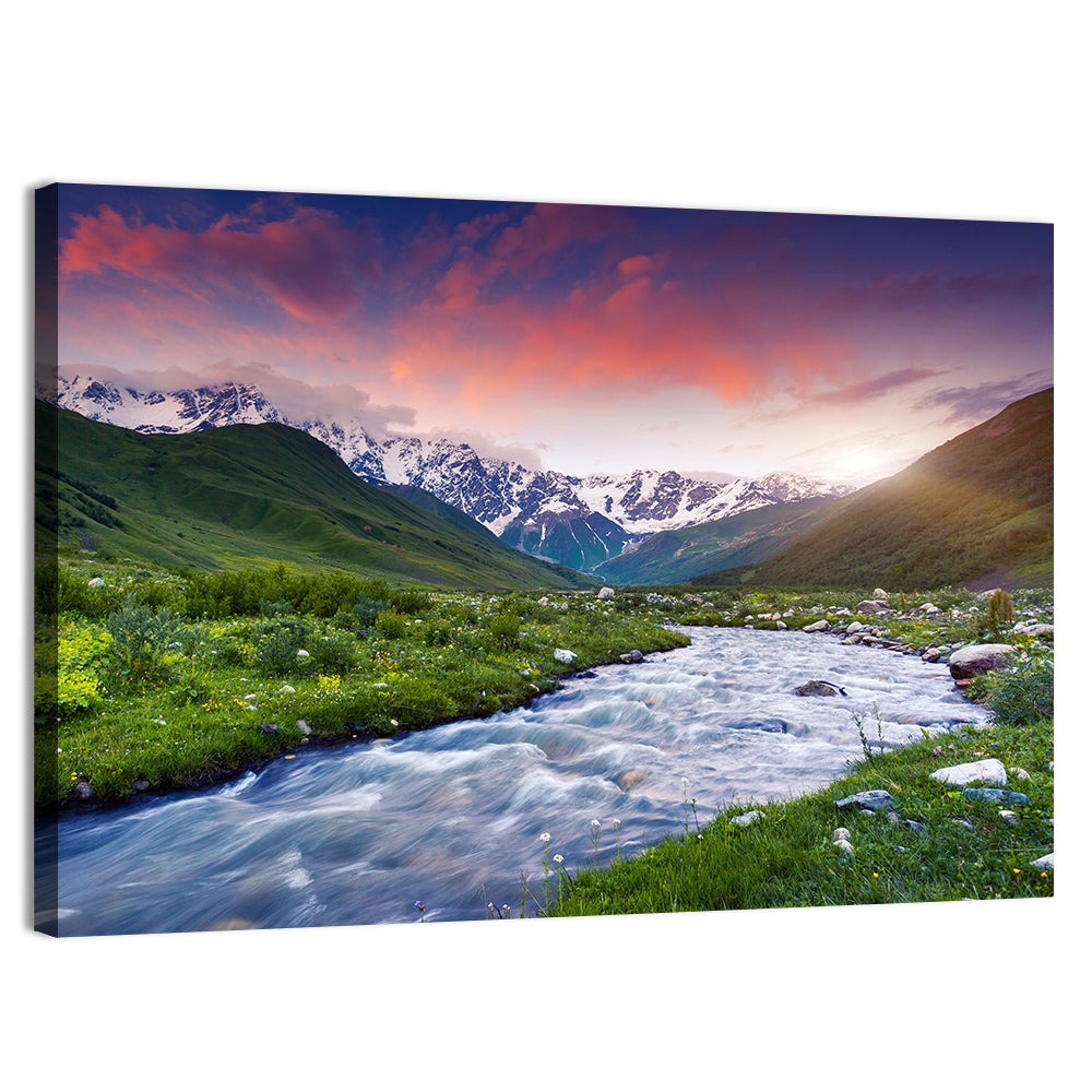Stream at Foot of Mount Shkhara Wall Art