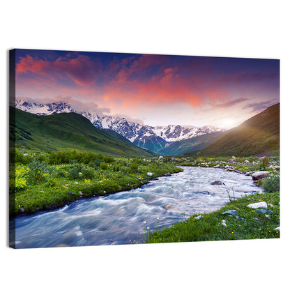 Stream at Foot of Mount Shkhara Wall Art