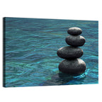 Zen Stone Stack Over Rippling Water Wall Art