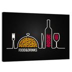 Minimalist Food and Drink Line Wall Art