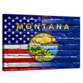 United States and Montana Flag Wall Art