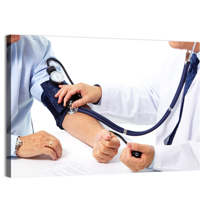 Blood Pressure Measurement Wall Art as a canvas print