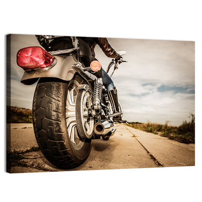 Low Angle Motorcycle Rear View Wall Art