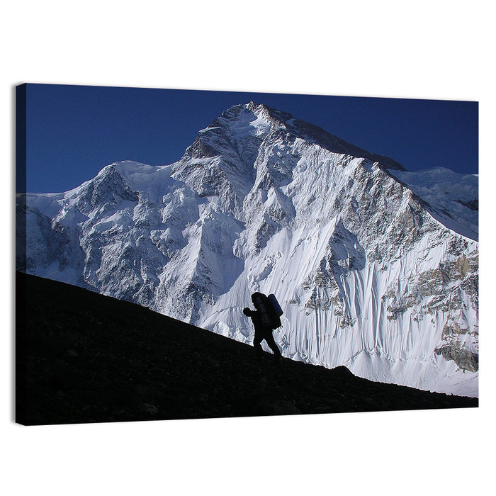 Mountain Climber Silhouette Wall Art as a canvas print