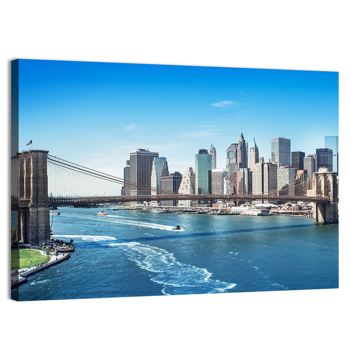 Brooklyn Bridge and Manhattan Skyline Wall Art as a canvas print