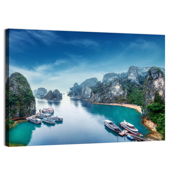 Ha Long Bay Karst Panorama Wall Art as a canvas print