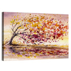 Windblown Autumn Tree Reflection Wall Art